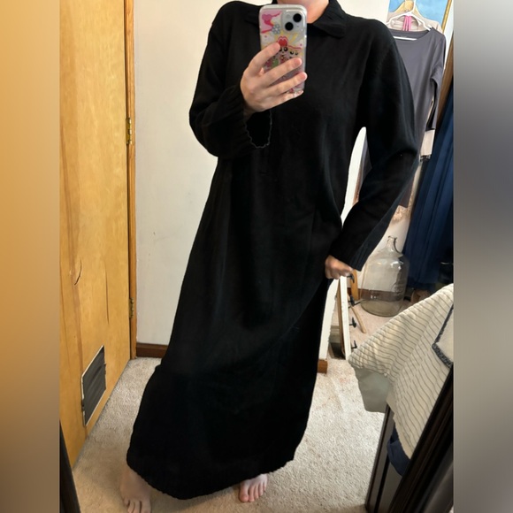 J. Jill Dresses & Skirts - J. Jill Merino Wool Black Sweater Maxi Dress